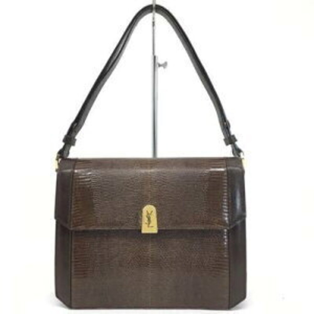 SAINT LAURENT Yves Shoulder Bag Brown Leather at
